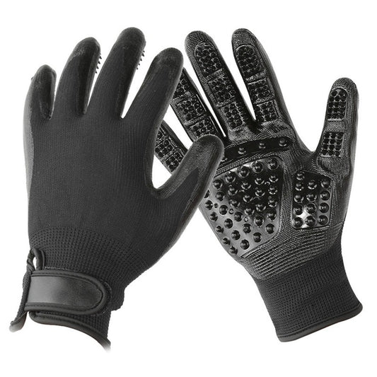 Dog Grooming Black Rubber Hair Remover Brush Shedding Gloves