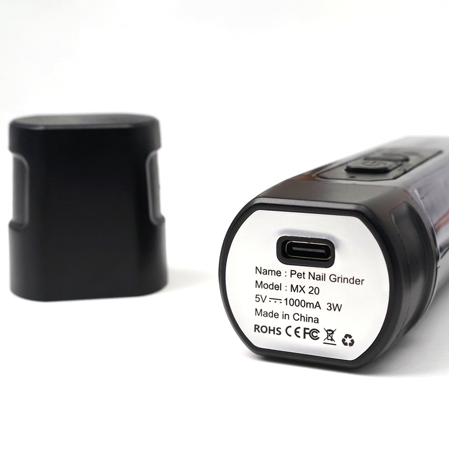 Rechargeable Pet Nail Grinder – 2-Speed Electric Nail Trimmer with LED Light, 600mAh Battery